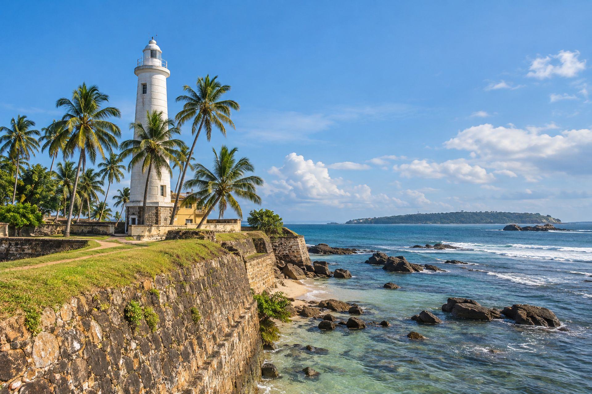 Galle Fort lighthouse on Sri Lanka's south coast